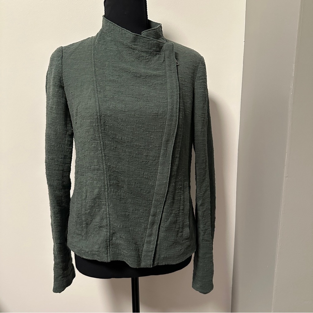 *VINCE* Chic Green Textured Light Jacket Size Small